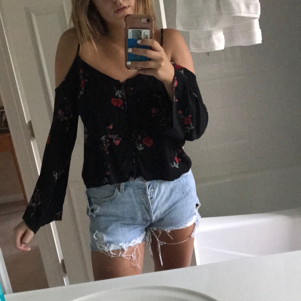 black floral top